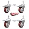 Service Caster 4 Inch Maroon Polyurethane Swivel 10mm Stem Caster Set with Total Lock Brake SCC-TSTTL20S414-PPUB-MRN-M1015-4 - alternate 3